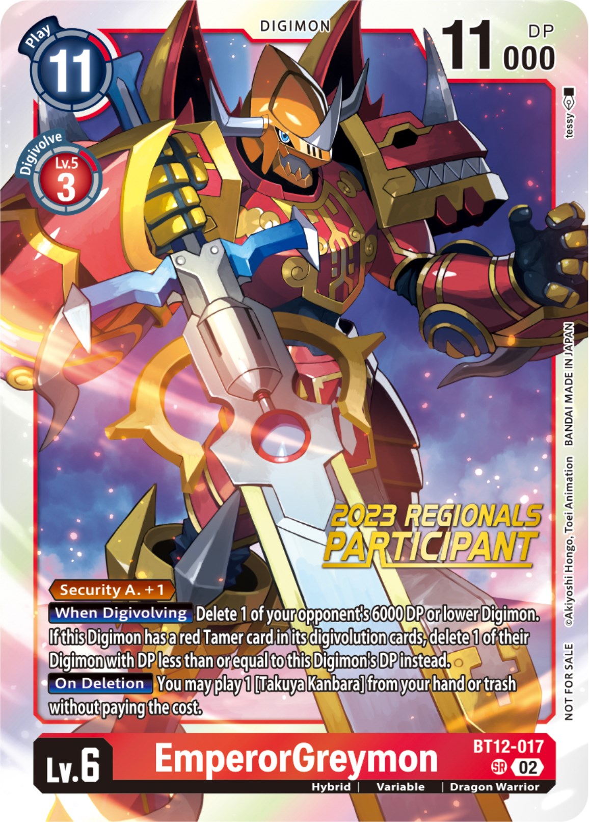 EmperorGreymon [BT12-017] (2023 Regionals Participant) [Across Time] | Clutch Gaming