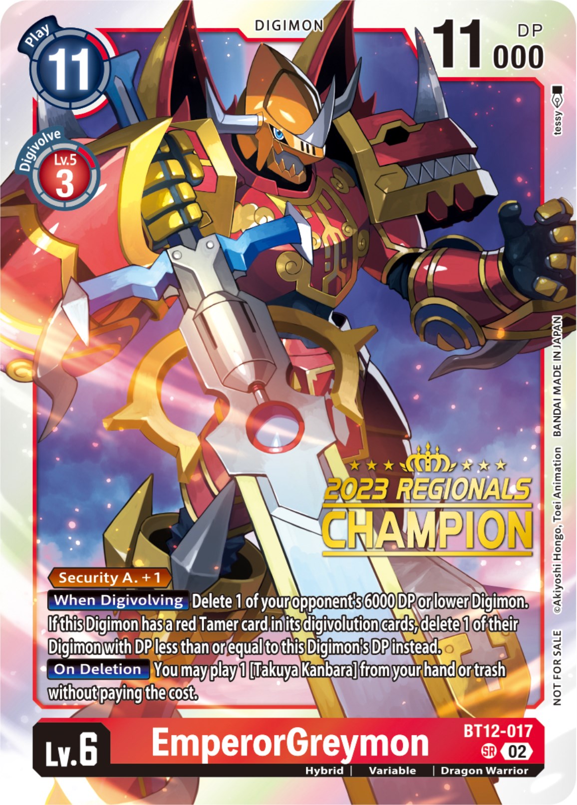 EmperorGreymon [BT12-017] (2023 Regionals Champion) [Across Time] | Clutch Gaming