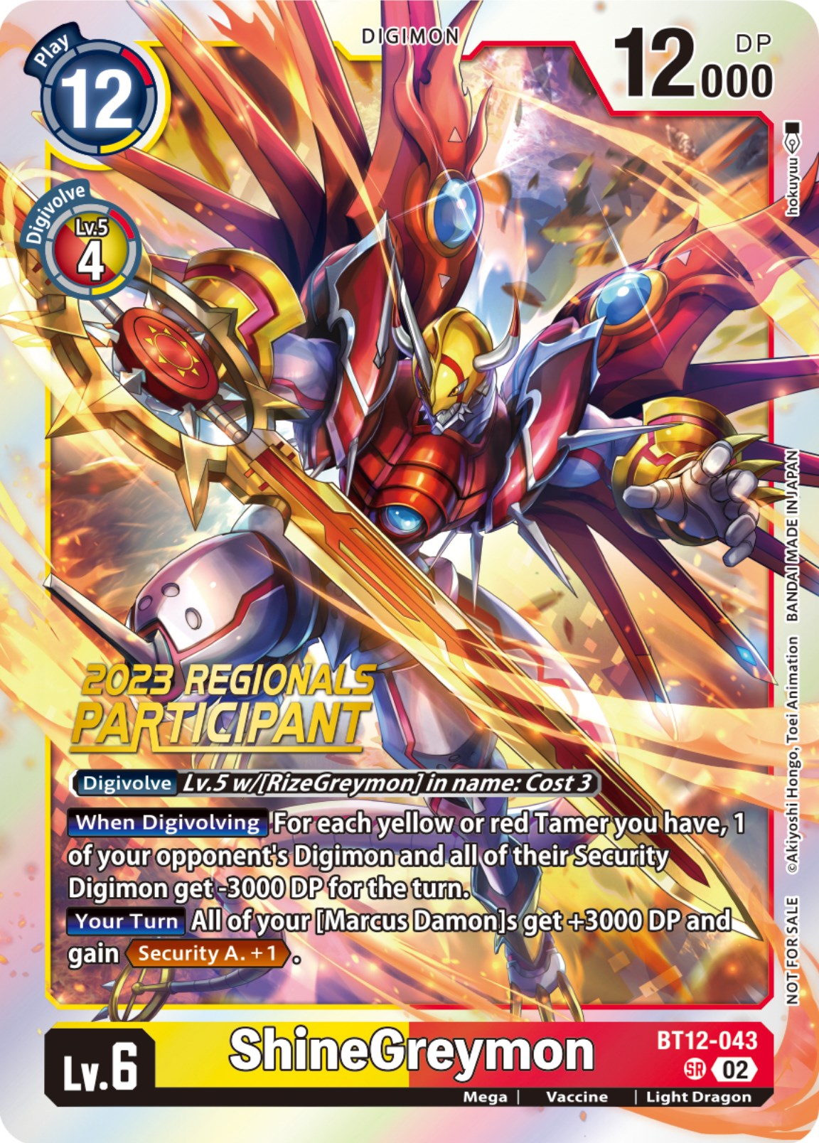 ShineGreymon [BT12-043] (2023 Regionals Participant) [Across Time] | Clutch Gaming