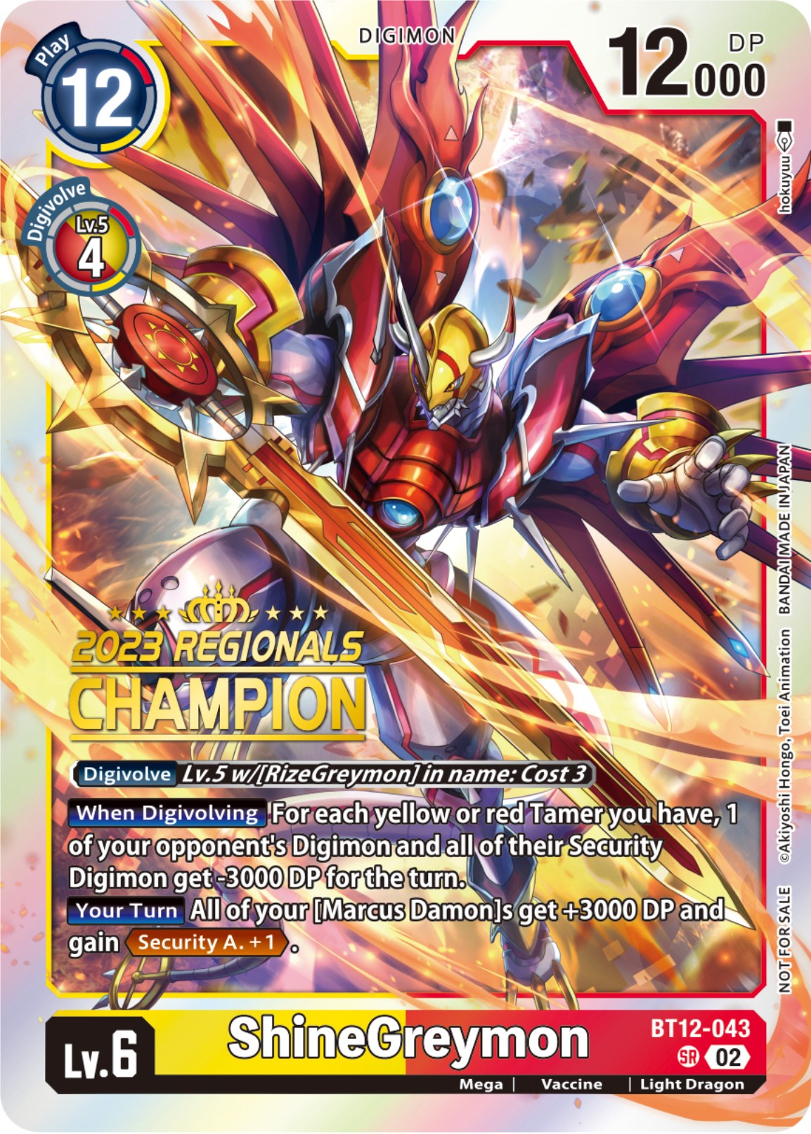 ShineGreymon [BT12-043] (2023 Regionals Champion) [Across Time] | Clutch Gaming