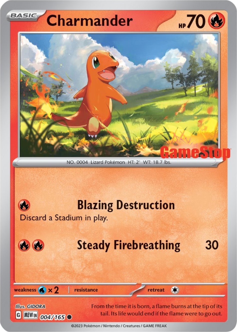 Charmander (004/165) (GameStop Exclusive) [Scarlet & Violet: 151] | Clutch Gaming