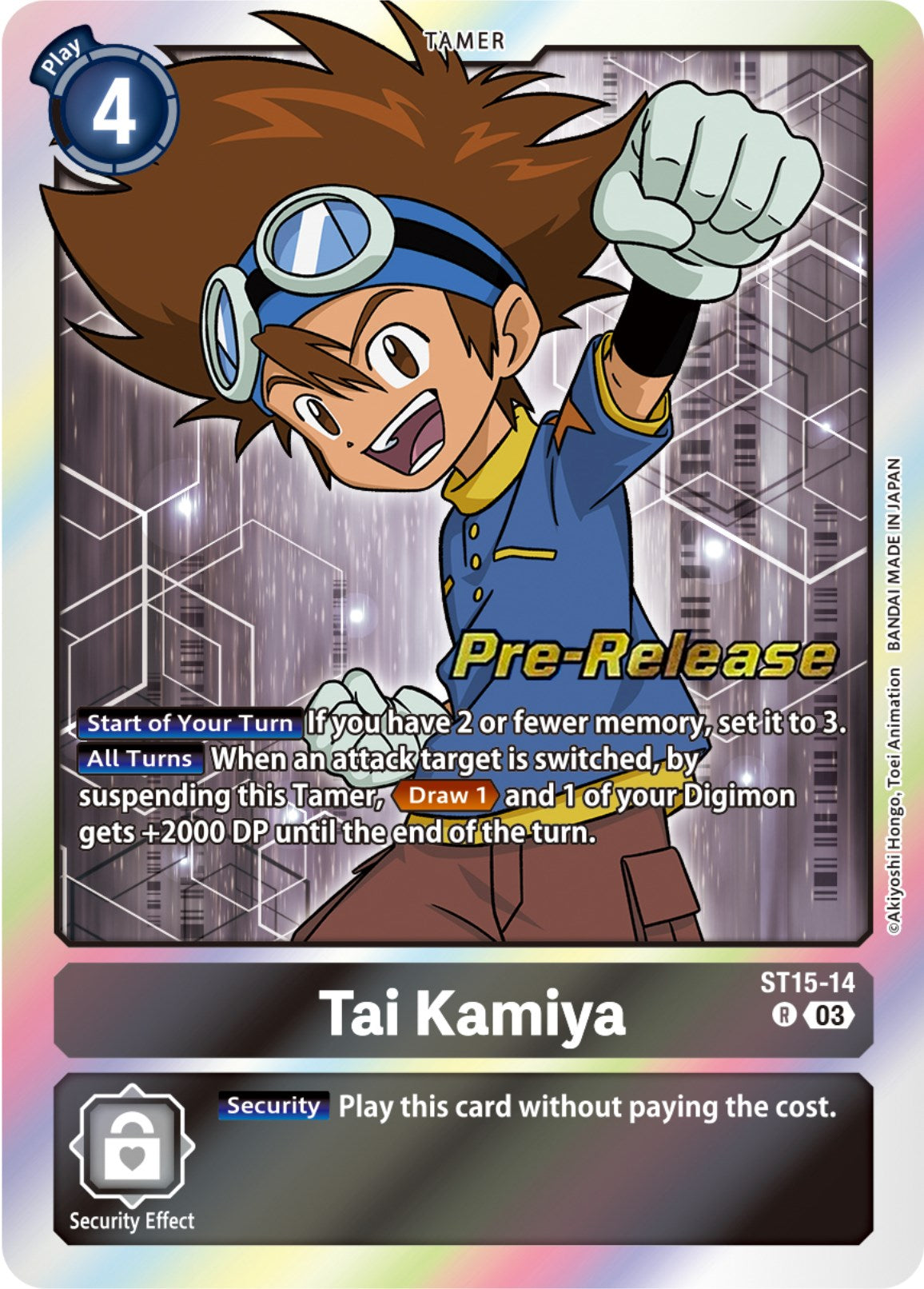 Tai Kamiya [ST15-14] [Starter Deck: Dragon of Courage Pre-Release Cards] | Clutch Gaming