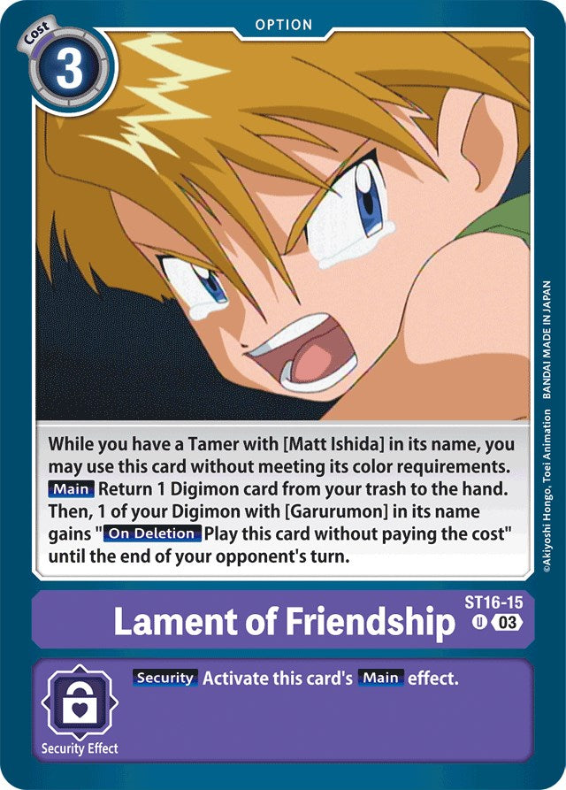 Lament of Friendship [ST16-15] [Starter Deck: Wolf of Friendship] | Clutch Gaming