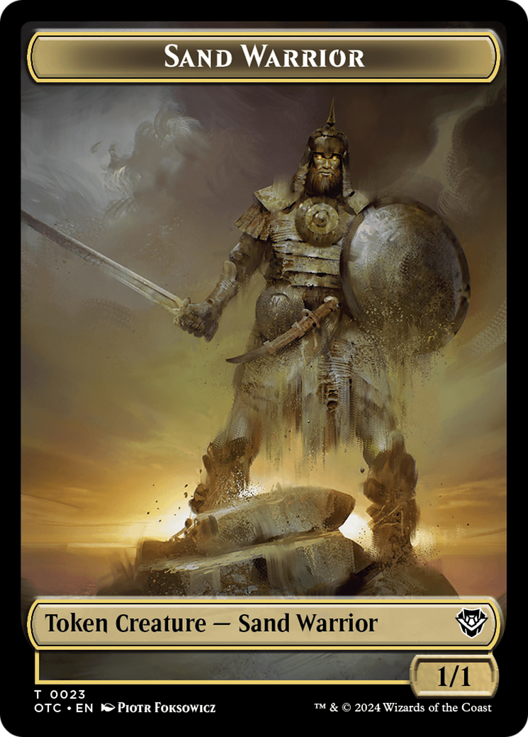 Plant // Sand Warrior Double-Sided Token [Outlaws of Thunder Junction Commander Tokens] | Clutch Gaming