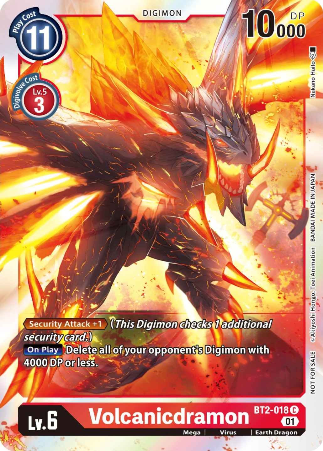 Volcanicdramon [BT2-018] (ST-11 Special Entry Pack) [Release Special Booster Promos] | Clutch Gaming