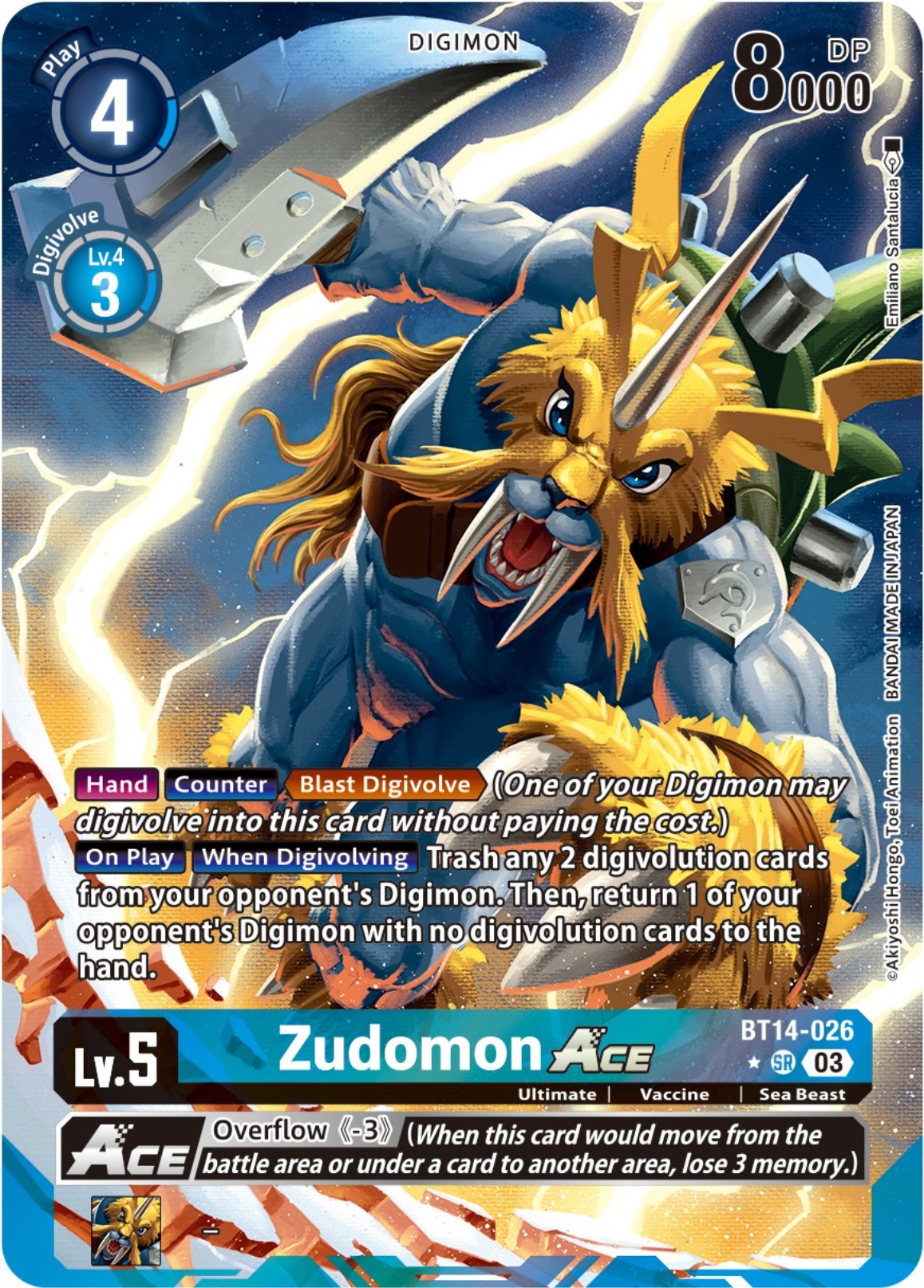 Zudomon Ace [BT14-026](Alternate Art) [Blast Ace] | Clutch Gaming