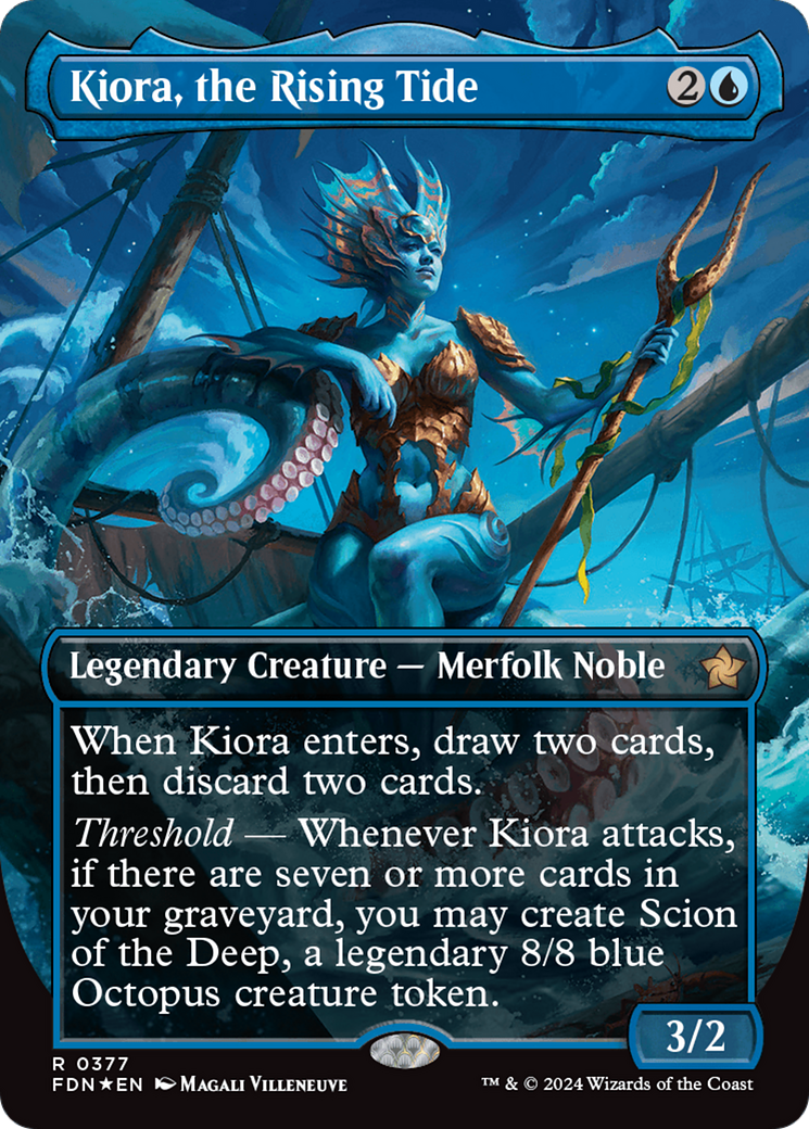 Kiora, the Rising Tide (Borderless) (Mana Foil) [Foundations] | Clutch Gaming