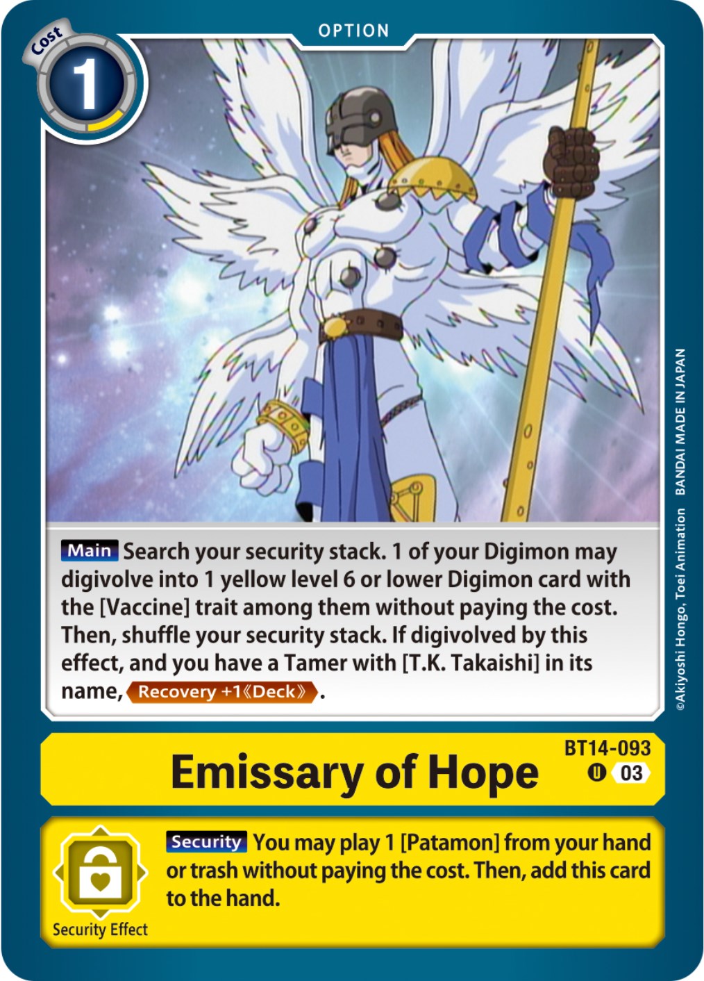 Emissary of Hope [BT14-093] [Blast Ace] | Clutch Gaming