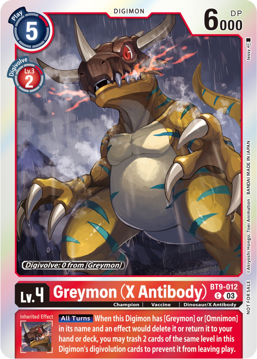 Greymon (X Antibody) [BT9-012] (Blast Ace Pre-Release Winner) [X Record] | Clutch Gaming