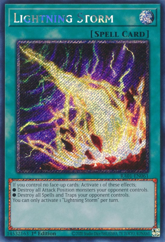 Lightning Storm [RA01-EN061] Platinum Secret Rare | Clutch Gaming