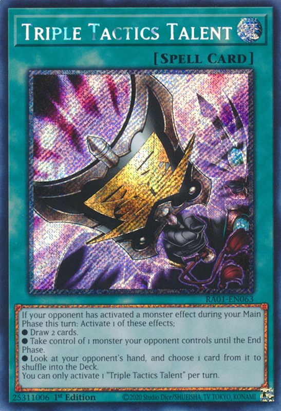 Triple Tactics Talent [RA01-EN063] Platinum Secret Rare | Clutch Gaming