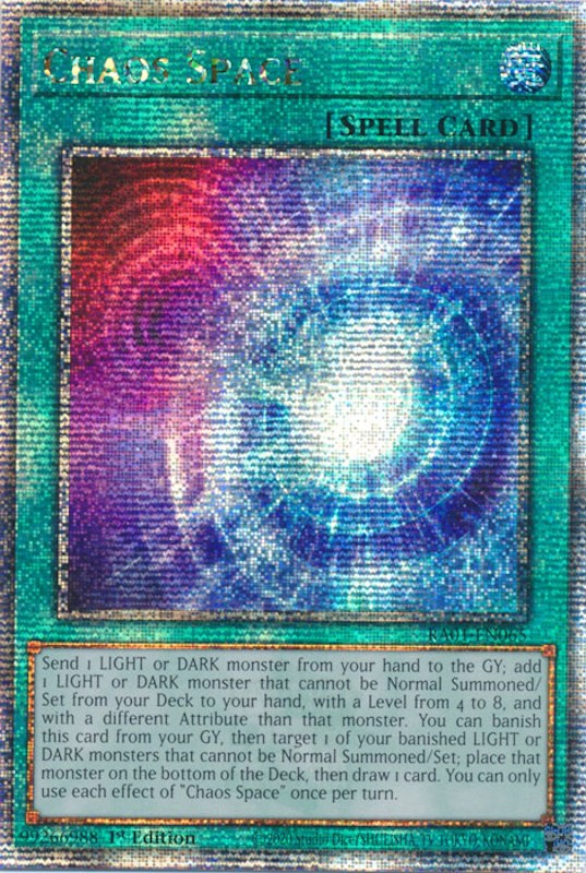 Chaos Space [RA01-EN065] Quarter Century Secret Rare | Clutch Gaming