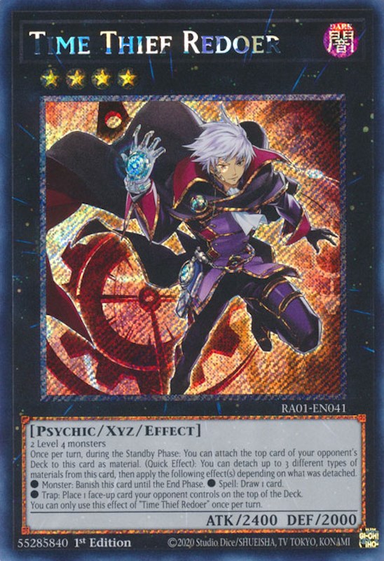 Time Thief Redoer [RA01-EN041] Platinum Secret Rare | Clutch Gaming