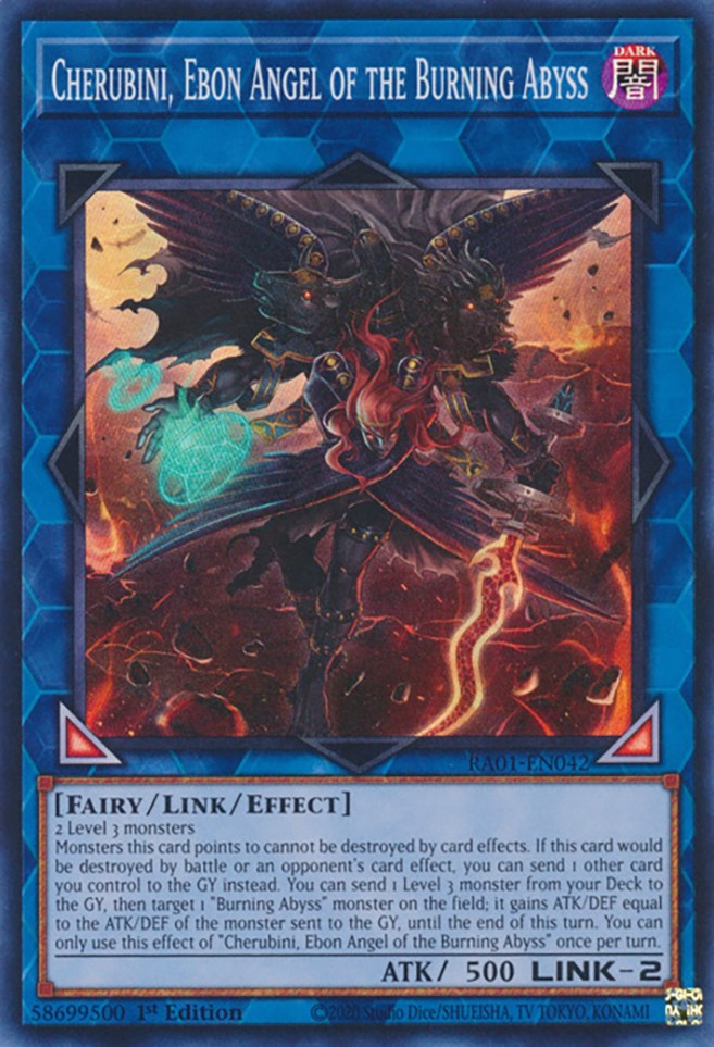 Cherubini, Ebon Angel of the Burning Abyss [RA01-EN042] Super Rare | Clutch Gaming