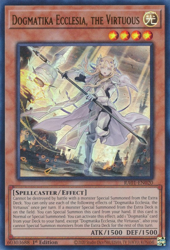 Dogmatika Ecclesia, the Virtuous [RA01-EN020] Ultra Rare | Clutch Gaming