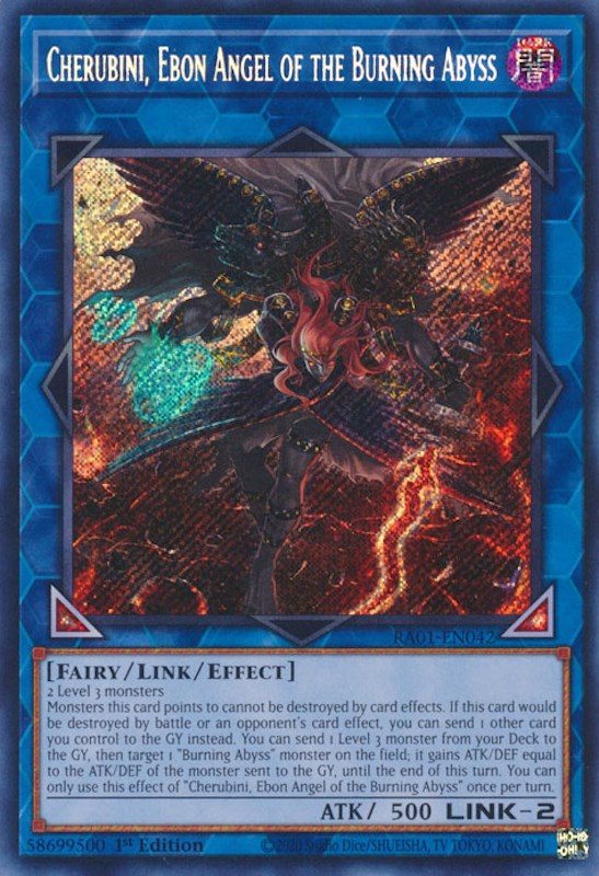 Cherubini, Ebon Angel of the Burning Abyss [RA01-EN042] Secret Rare | Clutch Gaming