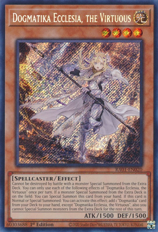 Dogmatika Ecclesia, the Virtuous [RA01-EN020] Secret Rare | Clutch Gaming