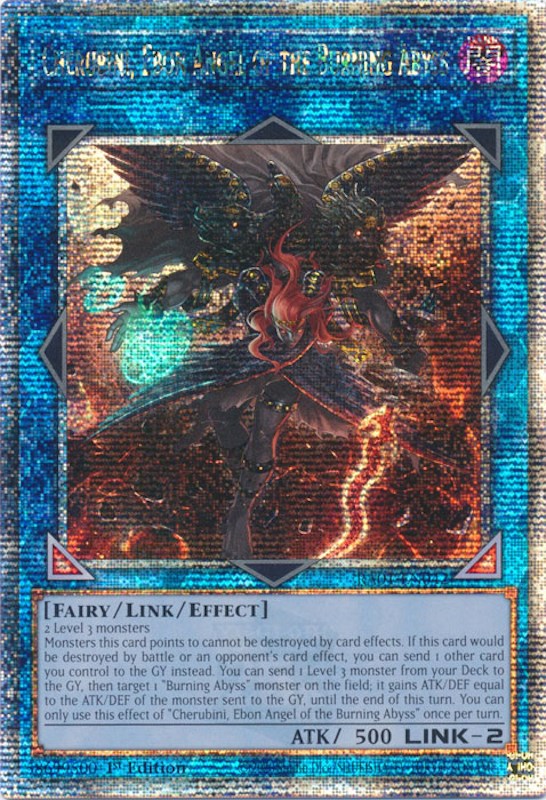 Cherubini, Ebon Angel of the Burning Abyss [RA01-EN042] Quarter Century Secret Rare | Clutch Gaming