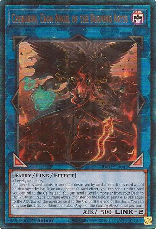 Cherubini, Ebon Angel of the Burning Abyss [RA01-EN042] Prismatic Ultimate Rare | Clutch Gaming