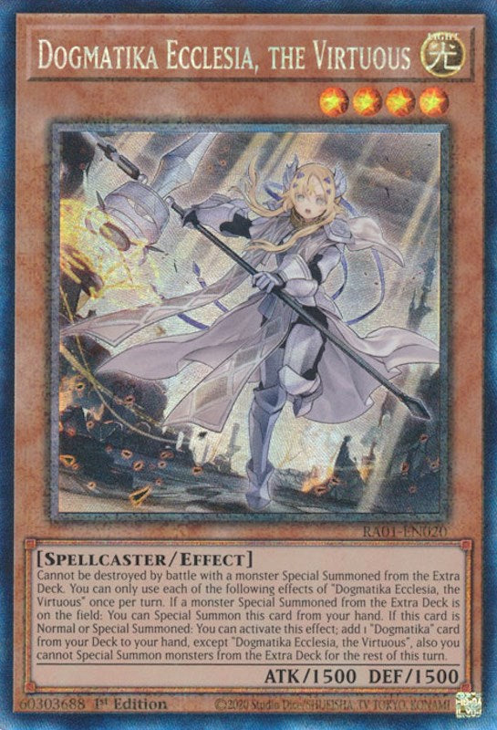 Dogmatika Ecclesia, the Virtuous [RA01-EN020] Prismatic Collector's Rare | Clutch Gaming