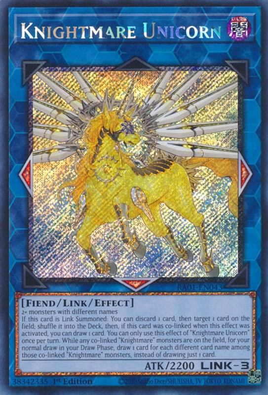 Knightmare Unicorn [RA01-EN043] Platinum Secret Rare | Clutch Gaming