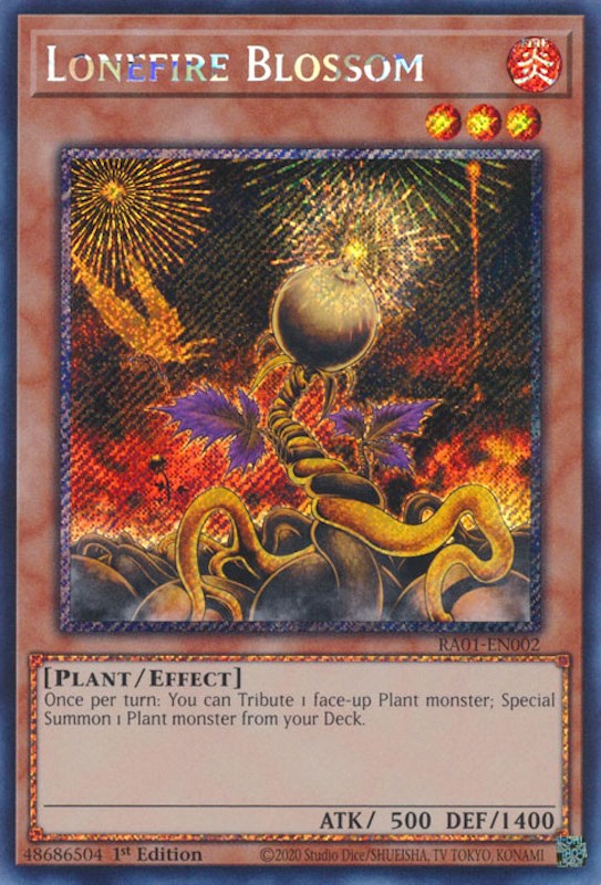 Lonefire Blossom [RA01-EN002] Prismatic Secret Rare | Clutch Gaming