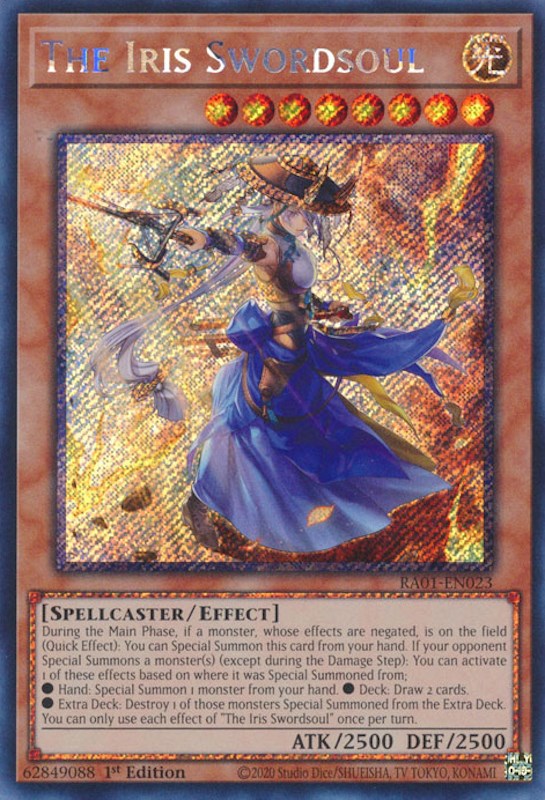 The Iris Swordsoul [RA01-EN023] Platinum Secret Rare | Clutch Gaming