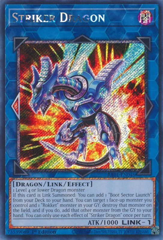 Striker Dragon [RA01-EN046] Platinum Secret Rare | Clutch Gaming