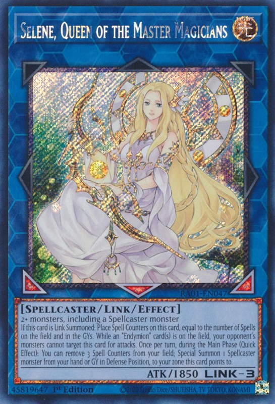 Selene, Queen of the Master Magicians [RA01-EN047] Platinum Secret Rare | Clutch Gaming