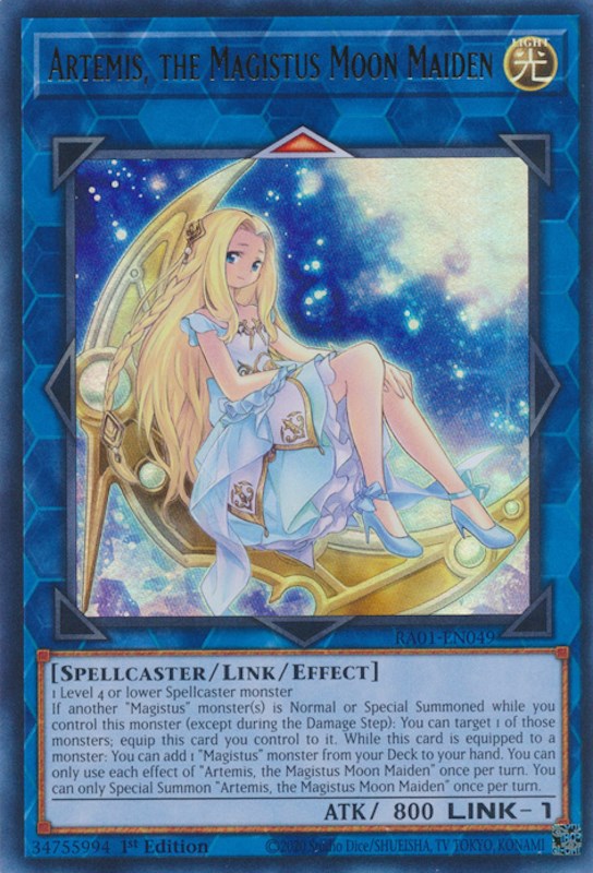 Artemis, the Magistus Moon Maiden [RA01-EN049] Ultra Rare | Clutch Gaming