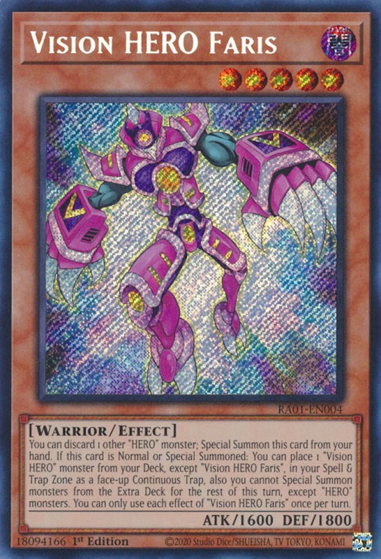 Vision HERO Faris [RA01-EN004] Secret Rare | Clutch Gaming