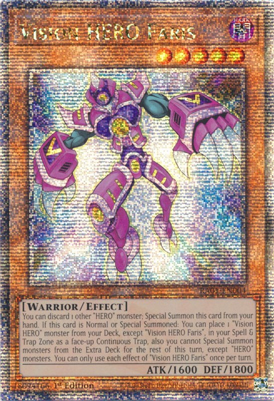 Vision HERO Faris [RA01-EN004] Quarter Century Secret Rare | Clutch Gaming