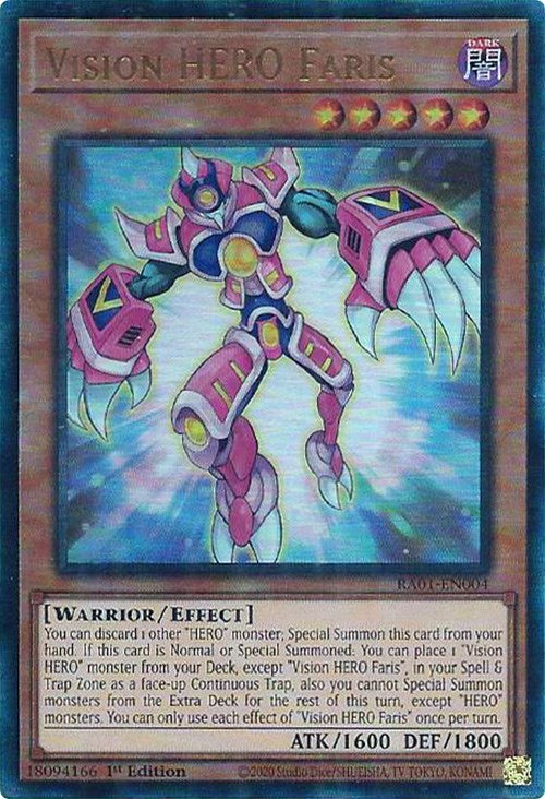 Vision HERO Faris [RA01-EN004] Prismatic Ultimate Rare | Clutch Gaming