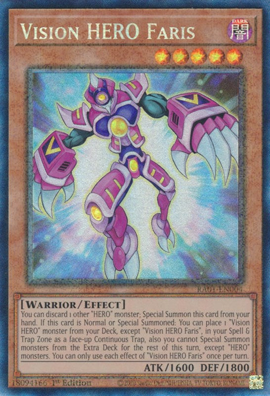 Vision HERO Faris [RA01-EN004] Prismatic Collector's Rare | Clutch Gaming