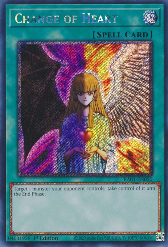 Change of Heart [RA01-EN050] Platinum Secret Rare | Clutch Gaming