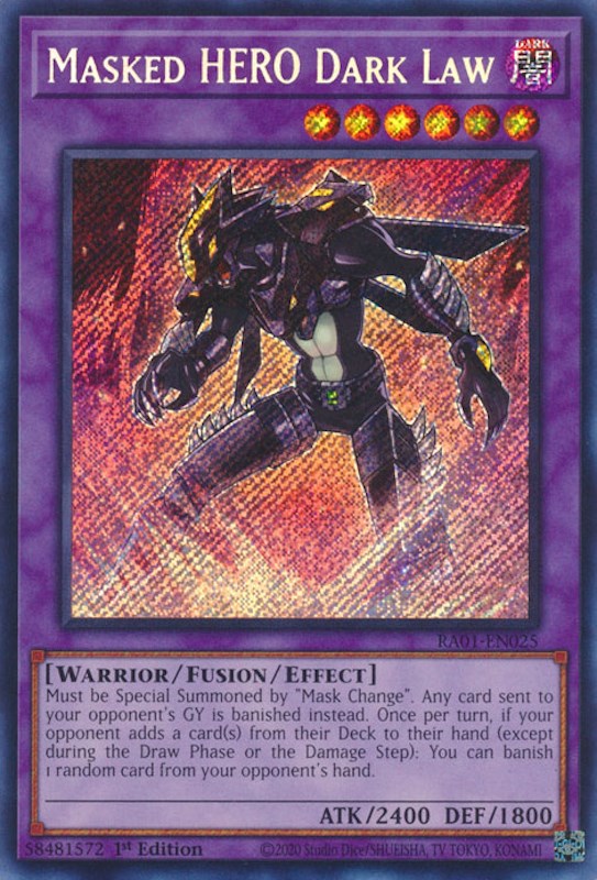 Masked HERO Dark Law [RA01-EN025] Secret Rare | Clutch Gaming