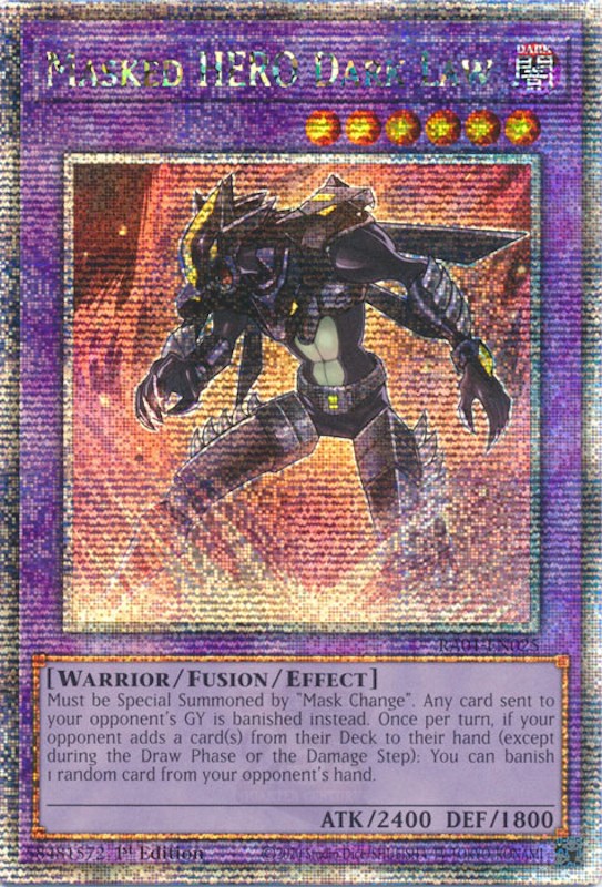 Masked HERO Dark Law [RA01-EN025] Quarter Century Secret Rare | Clutch Gaming