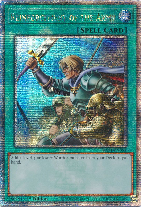 Reinforcement of the Army [RA01-EN051] Quarter Century Secret Rare | Clutch Gaming