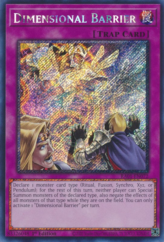 Dimensional Barrier [RA01-EN072] Platinum Secret Rare | Clutch Gaming