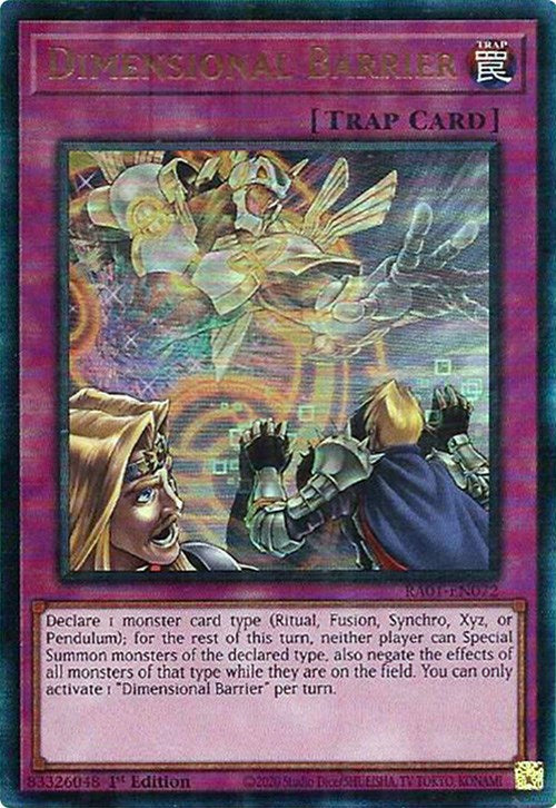 Dimensional Barrier [RA01-EN072] Prismatic Ultimate Rare | Clutch Gaming