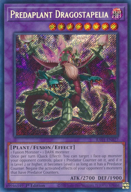 Predaplant Dragostapelia [RA01-EN027] Secret Rare | Clutch Gaming