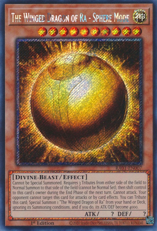 The Winged Dragon of Ra - Sphere Mode [RA01-EN007] Platinum Secret Rare | Clutch Gaming