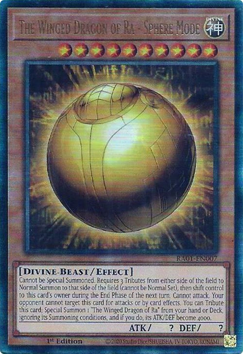 The Winged Dragon of Ra - Sphere Mode [RA01-EN007] Prismatic Ultimate Rare | Clutch Gaming