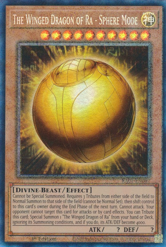 The Winged Dragon of Ra - Sphere Mode [RA01-EN007] Prismatic Collector's Rare | Clutch Gaming