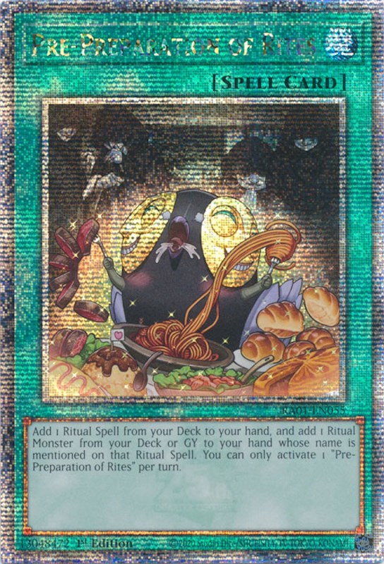 Pre-Preparation of Rites [RA01-EN055] Quarter Century Secret Rare | Clutch Gaming