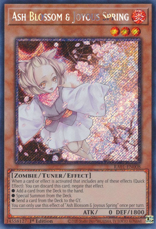 Ash Blossom & Joyous Spring [RA01-EN008] Platinum Secret Rare | Clutch Gaming