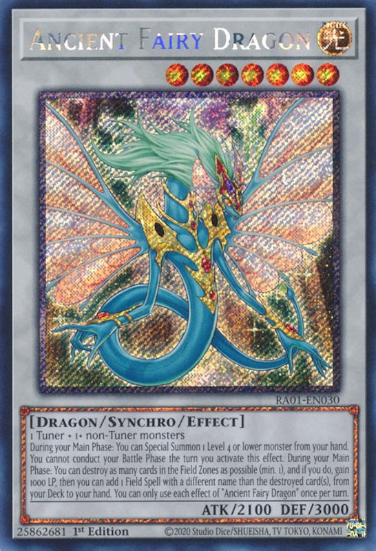 Ancient Fairy Dragon [RA01-EN030] Platinum Secret Rare | Clutch Gaming