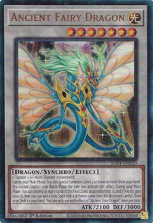 Ancient Fairy Dragon [RA01-EN030] Prismatic Ultimate Rare | Clutch Gaming