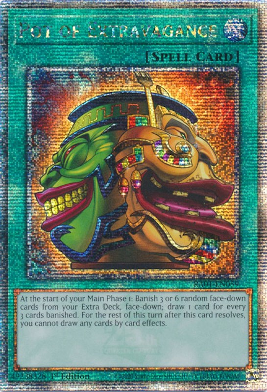 Pot of Extravagance [RA01-EN059] Quarter Century Secret Rare | Clutch Gaming