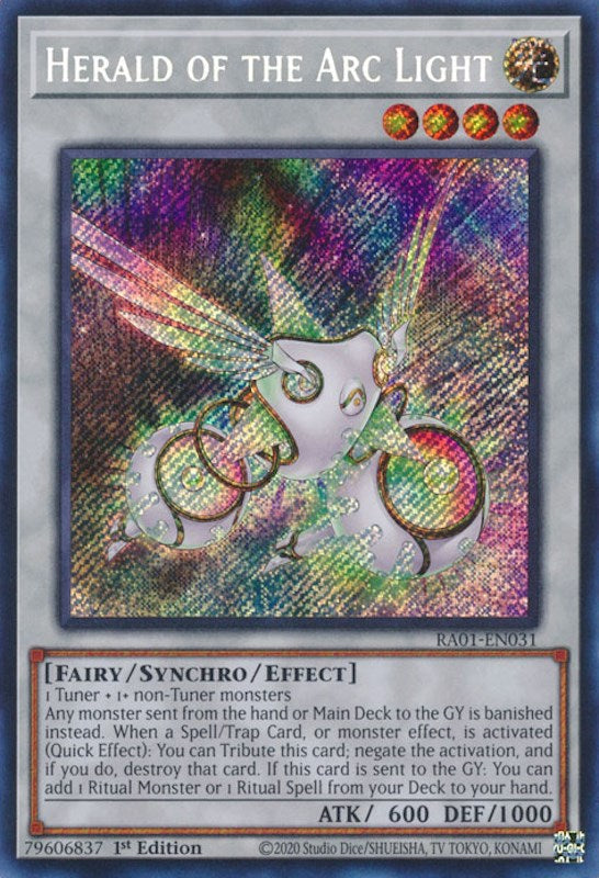 Herald of the Arc Light [RA01-EN031] Secret Rare | Clutch Gaming